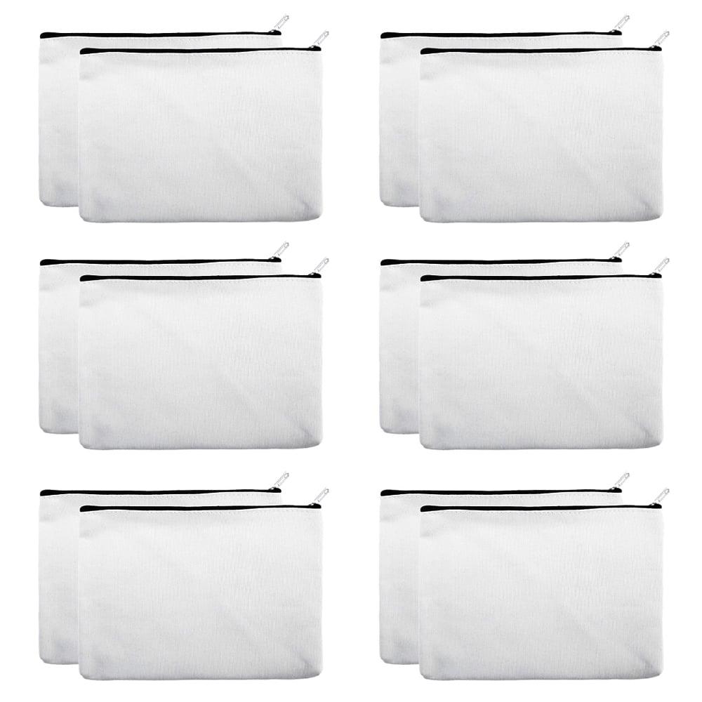 BankSupplies Canvas Zipper Bags, 12W x 9H, Set of 4