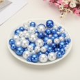 thumbnail image 4 of Uxcell 150 Pcs Faux Pearls Beads Vase Filler Centerpiece Pearls for Party Wedding Table Decor White Blue, 4 of 6