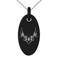 thumbnail image 2 of Tioneer Stainless Steel Wicked Black Widow Engraved Small Oval Charm Pendant Necklace, 2 of 4