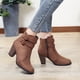 thumbnail image 3 of NECHOLOGY Botas Mujer Adulto Femenino Zapatos Botines de mujer Tacones pesados Botas grandes de otoño e invierno Botas de moda Tacones altos para mujer Botines cálidos para mujer (Brown, 8.50), 3 of 5