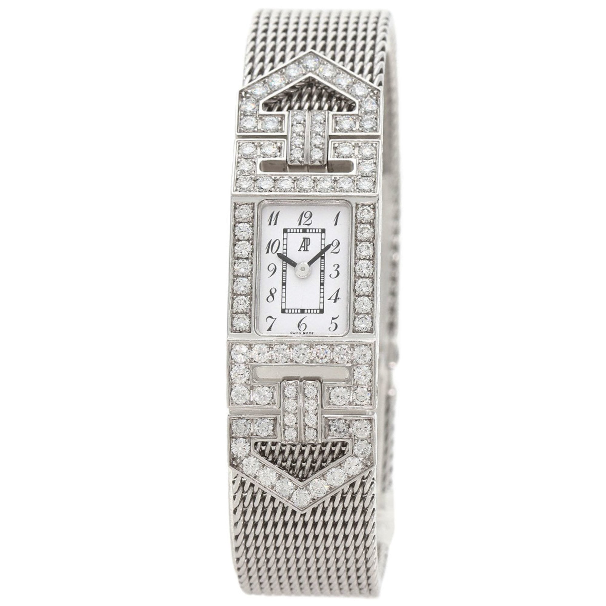 Pre-Owned Audemars Piguet 67025BC Z 1068BC Charleston Diamond Watch K18 White Gold... (Good)