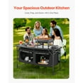 thumbnail image 3 of KFFKFF Portable Folding Cook Tables, BBQ Camping Kitchen Table, 3-Level Adjustable Heights, Featherweight Aluminum Design with Storage Compartment, 3 of 9