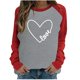 thumbnail image 2 of Estampado del Día de San Valentín para mujer moda Casual cuello redondo manga larga pulóver sudadera Tops camisa blusa Pompotops gfhjh16232, 2 of 4