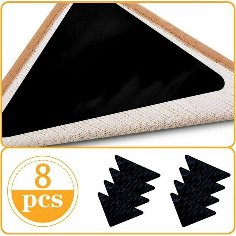 8 PCS Rug Grippers for Area Rugs, Non Slip Rug Stickers for Wood Floor –  Guuyoo