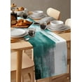 thumbnail image 3 of Table Runner Dresser Scarf 13 x 36 Inch Abstract Retro Turquoise White Paint Texture Table Runners Non-Slip Heat Resistant Kitchen Dining Table Decor for Indoor Outdoor Home Party Decoration, 3 of 7
