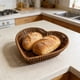 thumbnail image 4 of Cesta de almacenamiento de plástico con forma de corazón con imitación de enredaderas - Cesta para frutas y verduras - Bandeja para bocadillos y dulces - Cesta para pan - Bandeja de almacenamiento mul, 4 of 7