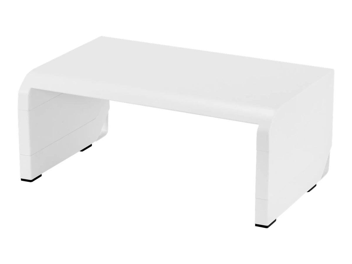 Bostitch Konnect Adjustable Monitor Stand Riser, 4 Height Adjustments, Built-In Cable Management, Rubber Feet - White
