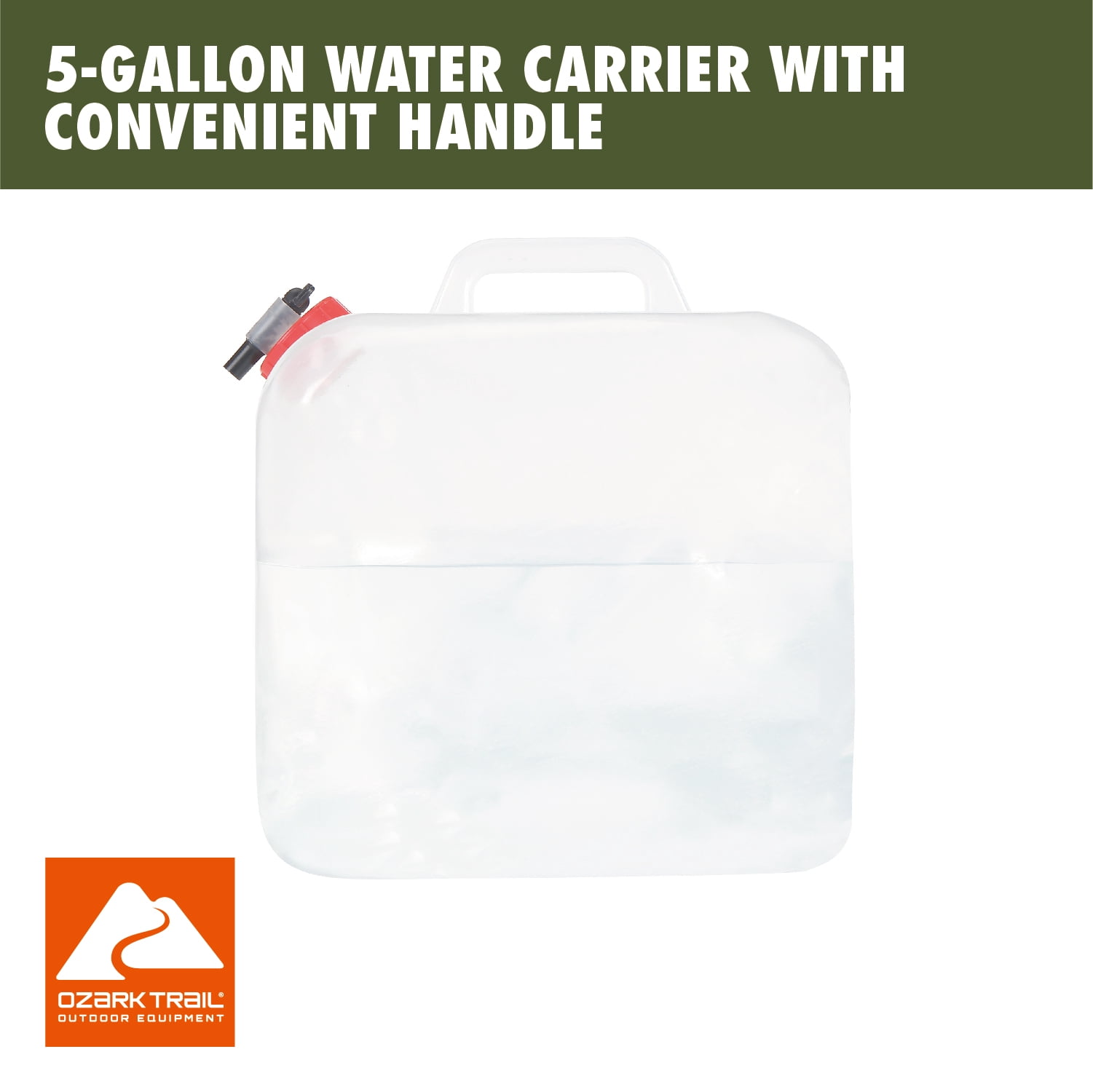 Ozark Trail 5-Gallon Collapsible Water Container, Clear