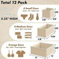 thumbnail image 2 of Biwat Simple Houseware Foldable Drawer Organizer for Clothes/Underwear/Panty/Onesie Stocking Bin, Set of 12, Beige, 2 of 4
