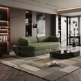 thumbnail image 4 of 80" Sleeper Sofa Couch, Convertible Deep Seat Corduroy Couch Bed for Living Room & Small Spaces, Modern Green, 4 of 7