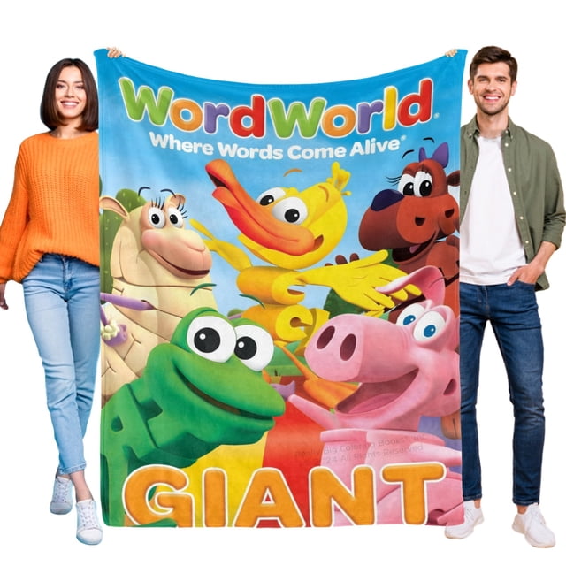 WordWorld anti-pilling, suave, ligera, esponjosa y acogedora de lujo para hogar y cocina – Perfecta para niños y adultos,120x180cm