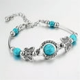 thumbnail image 3 of HOOUN 925 Silver Tibetan Turquoise Open Bangle Cuff Bracelet Women Wedding Jewelry-Silver#2, 3 of 5