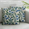thumbnail image 3 of ONETECH Peacock Green Water Lily Throw Pillow Cushion Botanical Floral Nymphaea Lotus Square Pillow Cover Farmhouse Toss Pillows  White, 3 of 5