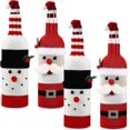 thumbnail image 1 of Juego de 4 piezas de botellas de vino navideñas, suéter navideño, bolsa para botellas de vino, 1 of 5
