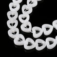 thumbnail image 3 of Natural White Jade Beads Strands Hollow Heart 10x10x3~4mm Hole: 1mm about 20pcs/strand 7.48 inch(19cm) White Jade, 3 of 5