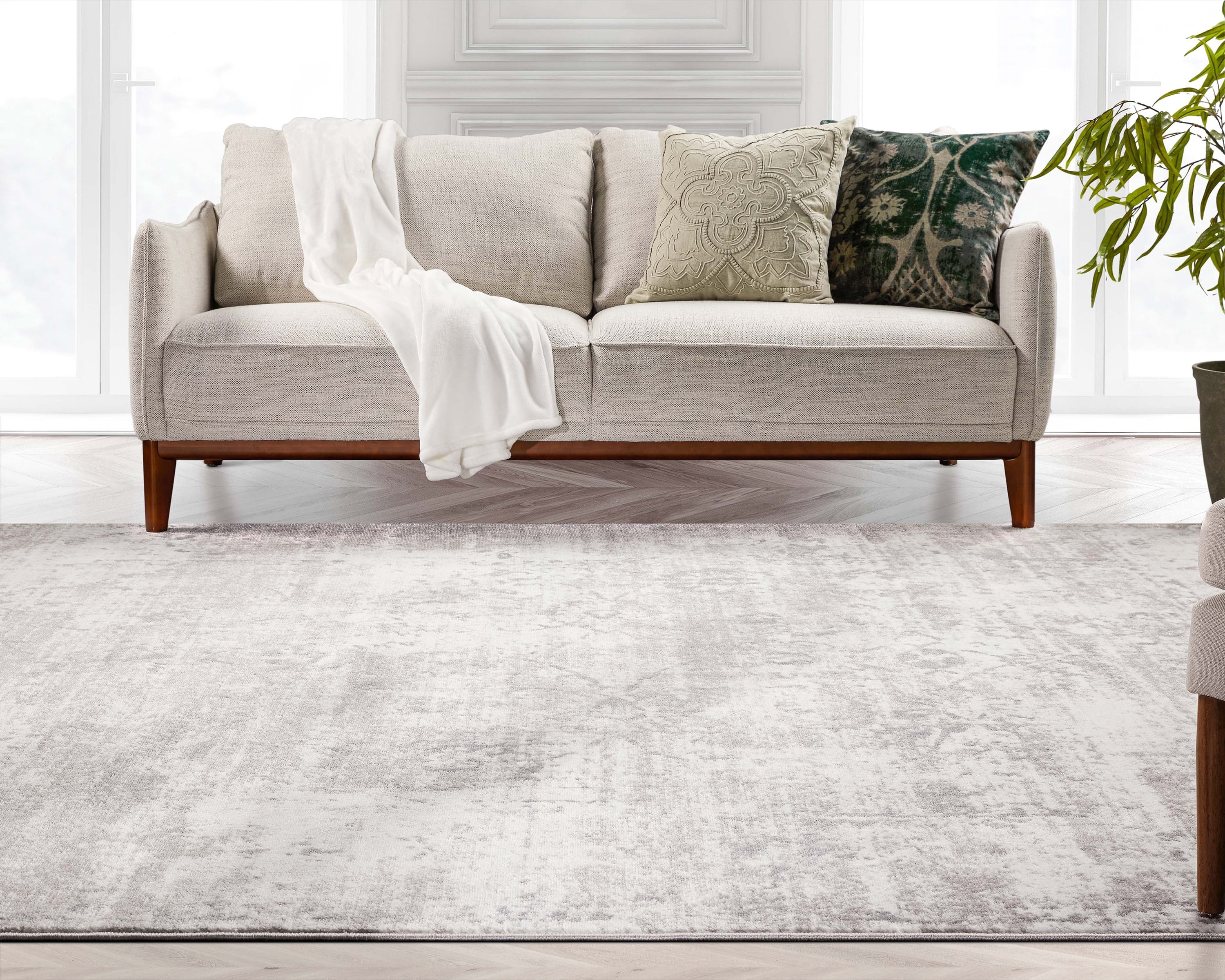 Well Woven Zazzle Thiva Vintage Oriental Ivory 7'10" x 9'10" Area Rug
