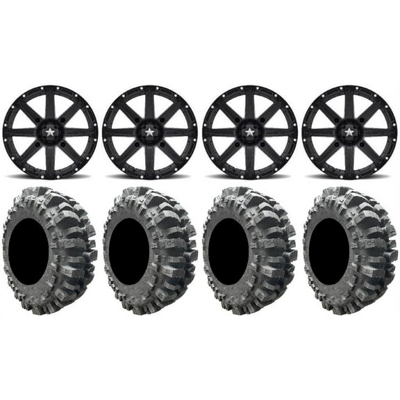 MSA Black Clutch 14" UTV Wheels 31" Bogger Tires Polaris RZR XP 1000 / PRO XP / Ranger XP 900/1000