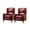 BURGUNDNDY, variant on Genuine Leather Recliner Chair, Tina's Home Push Back Wood Leg Armchair Nailhead Living Room Navy
