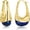 Navy, variant on SNGIA 18K Gold Plated Oval Dangle Hoop Earrings with Green Resin Accent for Women