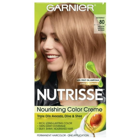 Garnier Nutrisse Haircolor - 80 Butternut (Medium Natural Blonde) 1 Each (Pack of 4)