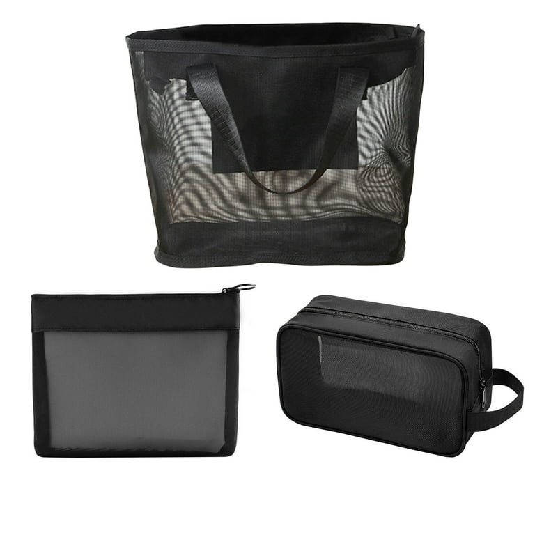 Mesh Makeup Bags Portable Carry-on Toiletries Makeup Pouches With Zipper