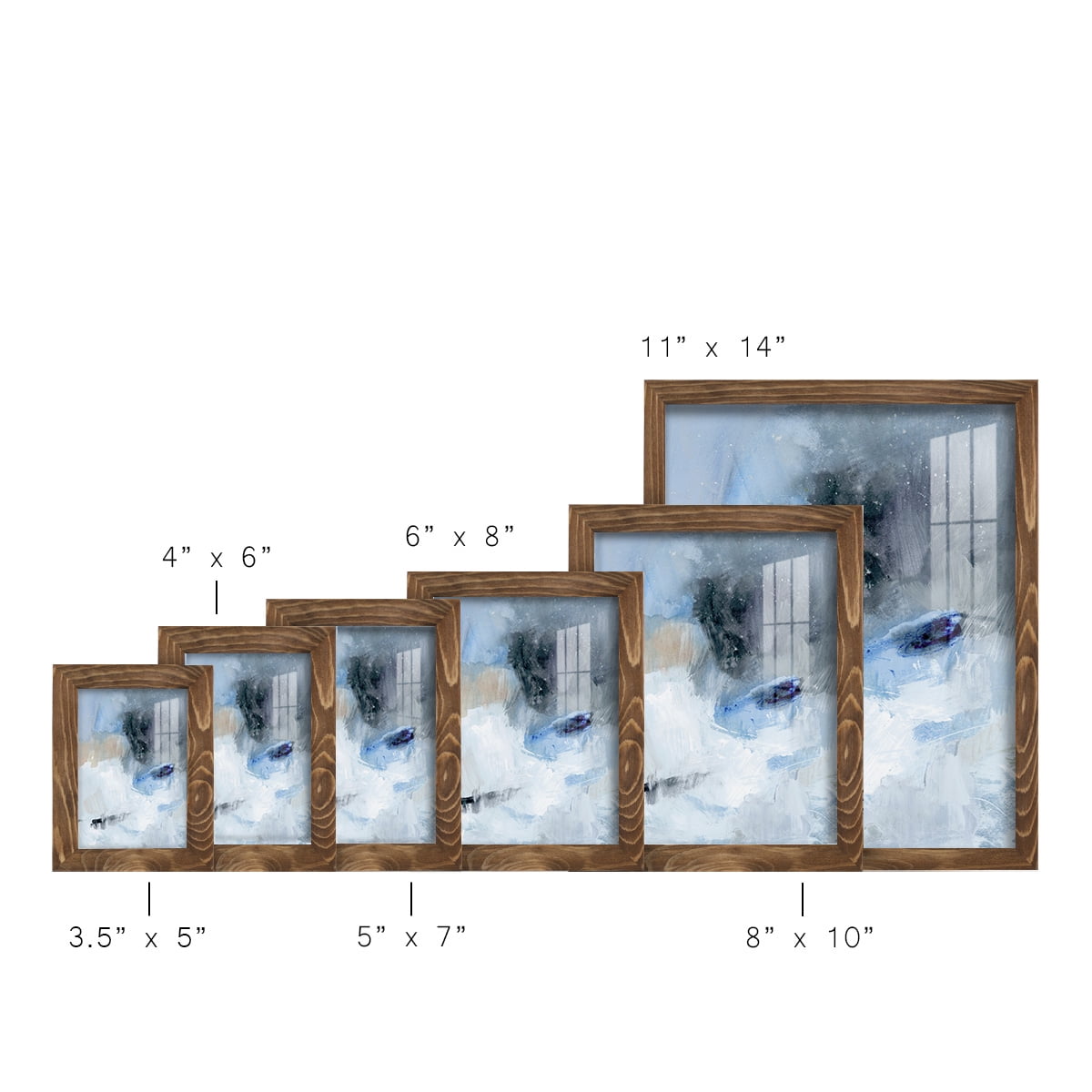 Welle II - Framed Print w/glass - Walnut