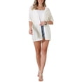 thumbnail image 2 of Cardigan Sweaters for Women's Short Sleeve Lightweight Open Front 2025 Knit Shrugs XL White, 2 of 6
