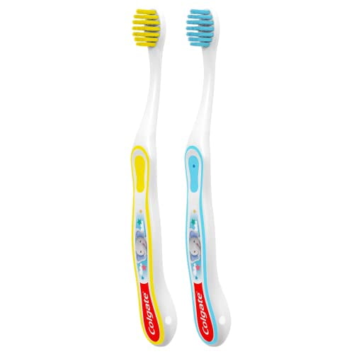 Colgate Kids My First Toothbrush for Baby, Ages 0-2, Extra Soft, 2 Pack, White