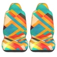 thumbnail image 2 of XMXT 2Pcs Car Seat Cover Decor Protector, Vintage Watercolor Geometric Bucket Auto Front Seats Covers Fits for Cars SUVs Trucks, Universal Fit, 2 of 9