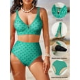 thumbnail image 4 of SHEWIN Womens Swimsuits Sets Bikinis Sets 2 Piece Tummy Control Bathing Suits High Waisted Swimwear Floral Swimming Suits Push Up Beach Vacation Outfits Green Floral L, 4 of 10