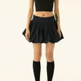 thumbnail image 3 of Women's Elegant Solid Puff Skirt Flared Mini - Summer Casual Flirty Short Party Skirt, 3 of 6