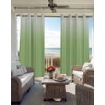 thumbnail image 4 of Ombre Green White Blackout Curtains 45 Inches Long for Bedroom, Colorful Painting Thermal Insulated Room Darkening Black Out Window Curtain Panels Grommet Drapes for Living Room, 4 of 8