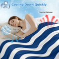 thumbnail image 3 of Navy Blue White Cooling Blanket,Lightweight Breathable Summer Throw Blanket with Double Sided Cold Effect,Abstract Waves Water Ripple Striped Picnic Blankets Bed Sheet for Hot Sleepers 50"x60", 3 of 8