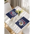 thumbnail image 5 of Navy Blue American Flag Placemats Set of 4, Abstract Red Hockey Stripes Us Flag Placemats for Dining Table, Place Mats for Kitchen Tabletop, Waterproof Wipeable Dining Table Mats Set, 5 of 9