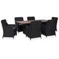thumbnail image 1 of vidaXL 7 Piece Outdoor Dining Set Poly Rattan Black, 1 of 1