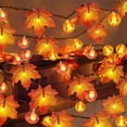 thumbnail image 4 of Dvkptbk Fall Decor Fall Garland with Pumpkin Lights & Larger Maple Leaves String Lights Halloween Pumpkin Decor, Fall Lights Battery Operated Thanksgiving Fall Decorations for Home (59 in), 4 of 7