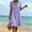 Purple, variant on Ayolanni Dresses for Women 2026 Solid V Neck Short Sleeve A-Line Midi Dress Beach Travel Cotton Linen Flowy Dress Black L