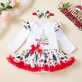 thumbnail image 4 of Enyan Baby Girls My First Christmas Outfit Newborn Infant 1st Xmas Princess Tutu Romper Dress + Headband 2Pcs Clothing Set, 4 of 4