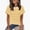 Yellow, variant on Women Striped T-Shirt Short Sleeve Round Neck Casual Basic Tee Top Party Wear Everyday Fashion, Navy L
