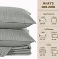 thumbnail image 6 of VCCOEM Quilt Set Full/Queen Size Lightweight Bedspreads, All Season Coverlet, 3 Piece (1 Quilt, 2 Pillow Shams), Coin Pattern, Light Gray, 6 of 10