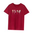 thumbnail image 3 of Camiseta de verano para mujer, cómoda camiseta básica con cuello redondo para deportes de viaje M, 3 of 7