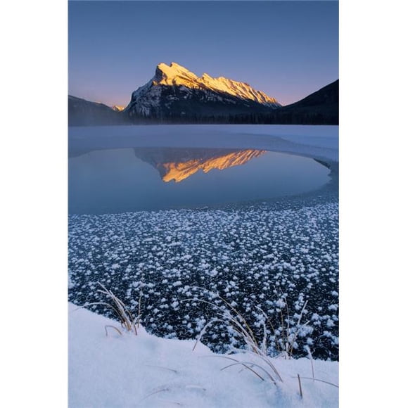 Design Pics DPI2010874 Fv3542 Natural Moments Photography - Icy Lake Mountains in Background Poster Print, 11 x 18
