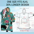thumbnail image 4 of Oversized Wearable Blanket Hoodie,Australian Shepherd Pioneer Flower Sherpa Blanket Hoodie with Super Pockets,Super Warm Fuzzy Pullover for Women & Men, 4 of 6