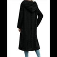 thumbnail image 2 of Chaqueta Informal con Capucha y Cuello en V de Larga y Forro Cálido para Mujer, Abrigos de Otoño e Invierno. Negro XL, 2 of 7