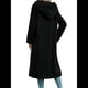thumbnail image 2 of Chaqueta Informal con Capucha y Cuello en V de Larga y Forro Cálido para Mujer, Abrigos de Otoño e Invierno. Negro XL, 2 of 7