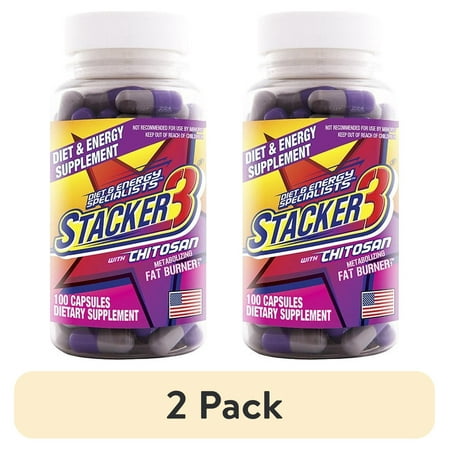 (2 pack) STACKER 3 Capsules Ephedra Free Formula 100 Capsules
