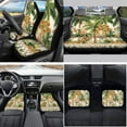 thumbnail image 2 of Yuyamidu Coconut Tree Car Seat Covers Set Flower Car Floor Mats Steering Wheel Cover Safe Belt Pads Handbrake Cover Set Coasters 15 Pack Auto Accessories, 2 of 6