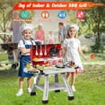 thumbnail image 4 of Kids Kitchen Playset, Kids BBQ Grill Playset with Smoke, Sizzle & Light, Toy Barbeque Play Set for Kids, Pretend Play Food Kitchen Toys, Interactive Barbecue Cooking Game for Toddlers Boys Girls 3-7, 4 of 10
