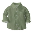 thumbnail image 2 of Agkizg Boys Long Sleeve Button Tops,Casual Shirts for Kids,Toddler Boys Girl Fashion Cute Solid Color Casual School Uniform Shirt with Pocket, 2 of 5