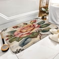 thumbnail image 5 of Rose Print Bath Rug, Coral Velvet, 16"x24",Machine Washable Bath Mats for Bathroom Floor, Tub and Shower, Home Decor Accessories, 5 of 8